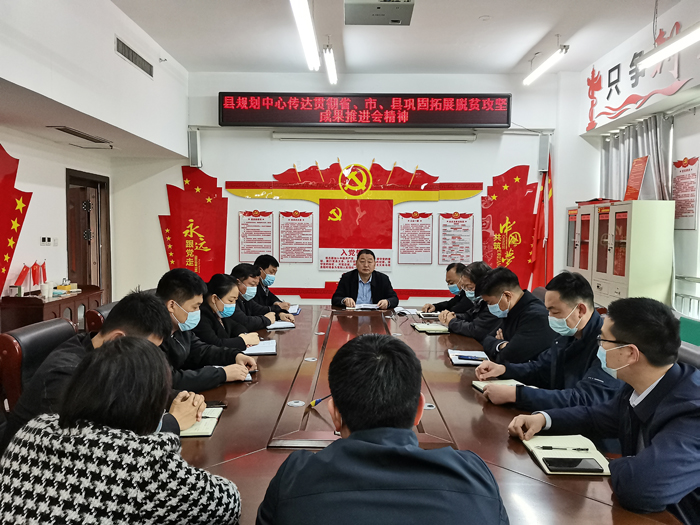 縣規(guī)劃中心傳達(dá)貫徹省、市、縣鞏固拓展脫貧攻堅成果推進(jìn)會精神