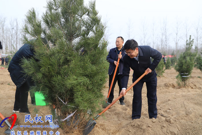 縣四大家領導義務植樹再添新綠