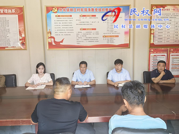 縣委常委、縣委辦公室主任吳杰到野崗鎮(zhèn)頓莊村調(diào)研軟弱渙散村黨組織整頓工作