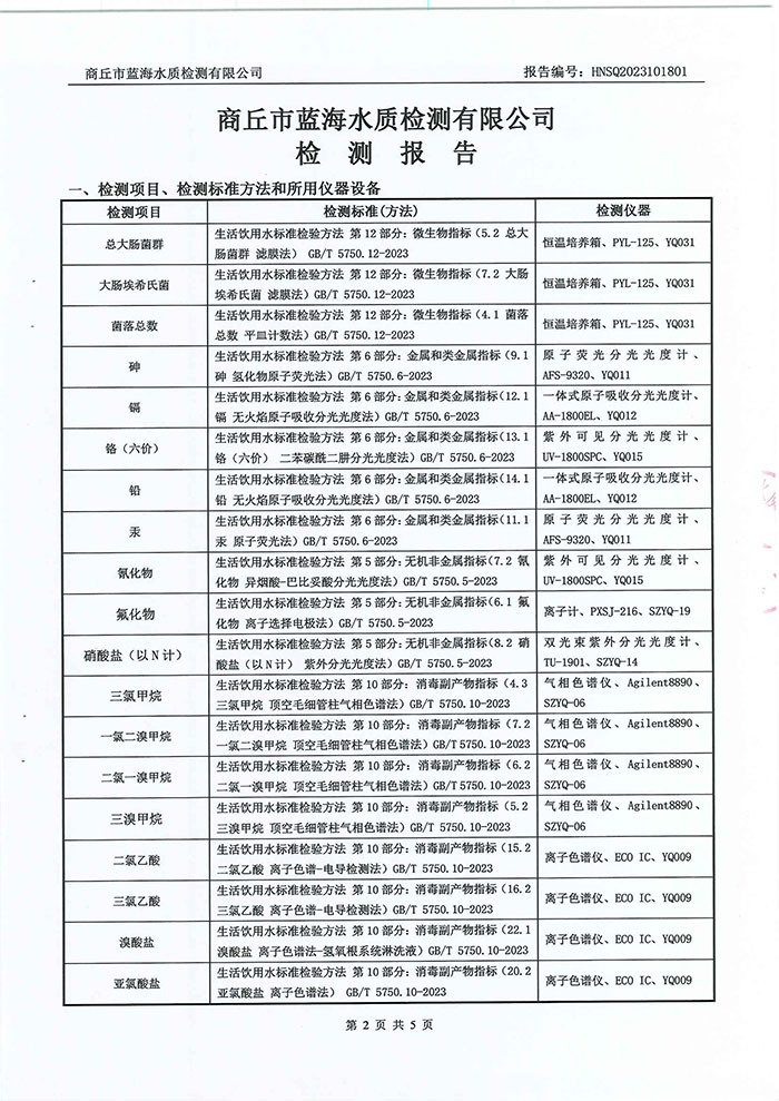 關(guān)于民權(quán)縣水務(wù)公司水質(zhì)檢測報(bào)告的公示