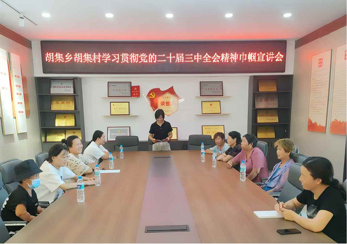民權(quán)縣胡集村婦聯(lián)開(kāi)展學(xué)習(xí)貫徹黨的二十屆三中全會(huì)精神巾幗宣講會(huì)